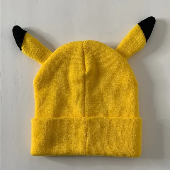 NWOT Pokémon Pikachu Cuff Beanie with a Wink, a tongue, and 3D ears Cosplay - Picture 2 of 4